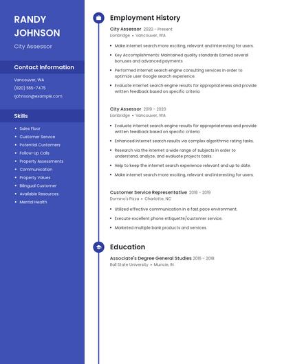 City Assessor Resume