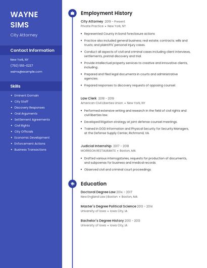 City Attorney Resume