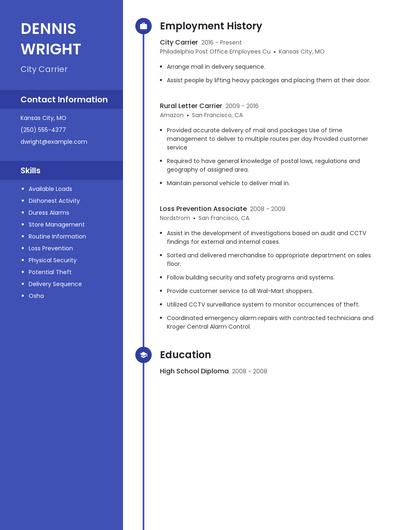 City Carrier Resume
