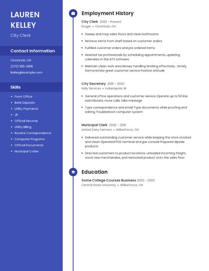 City Clerk Resume