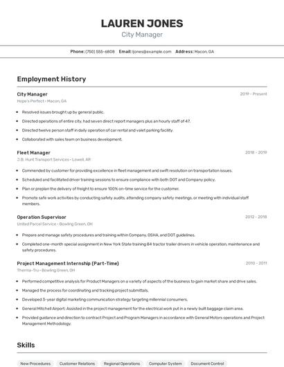 Resume example 2