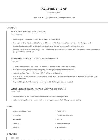 Civil Designer Resume
