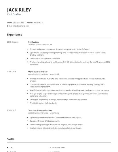 Civil Drafter Resume
