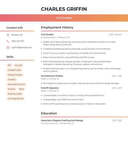 Civil Drafter Resume