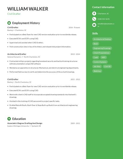 Civil Drafter Resume