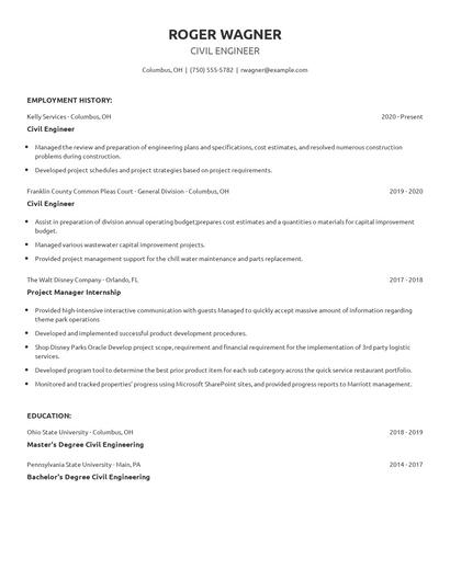 Civil Engineer Resume
