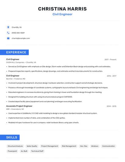 Civil Engineer Resume