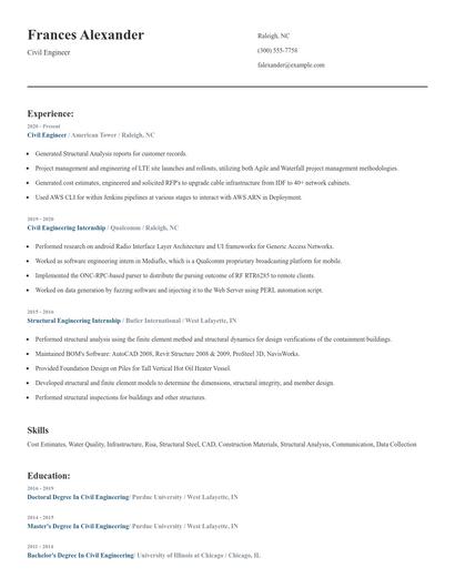 Civil Engineer Resume