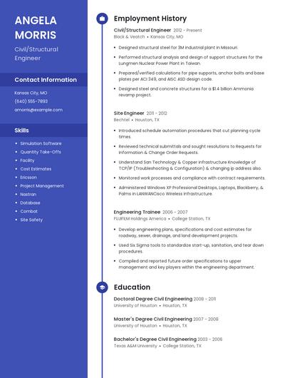 Civil/Structural Engineer Resume