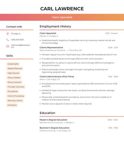 Resume example 3