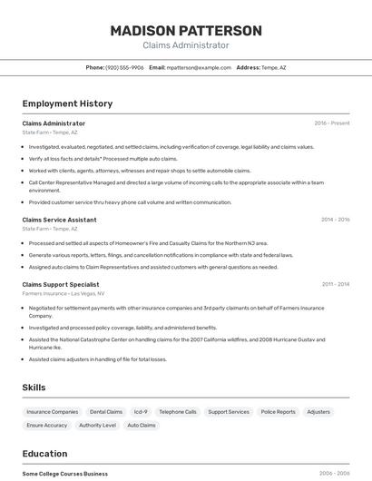 Resume example 2
