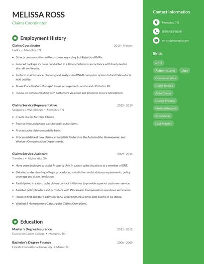 Resume example 5