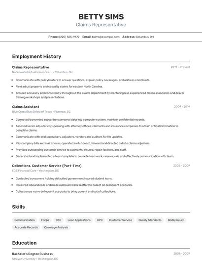 Resume example 2