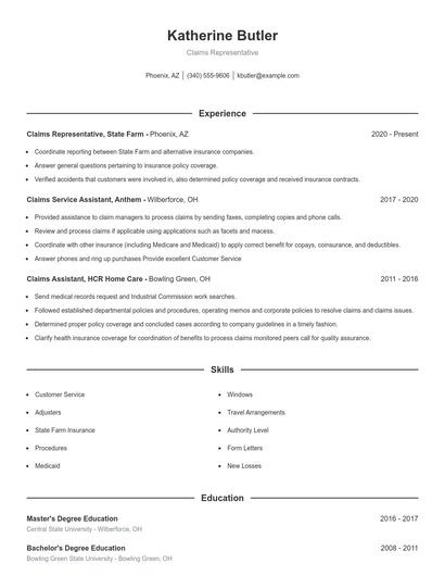 Resume example 1