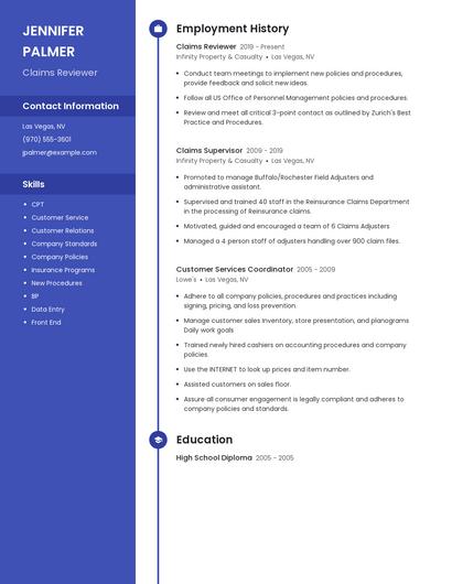 Claims Reviewer Resume