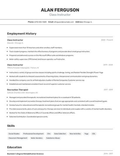 Resume example 2
