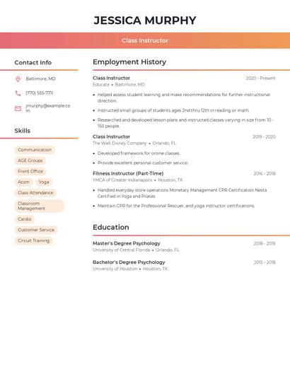 Resume example 3