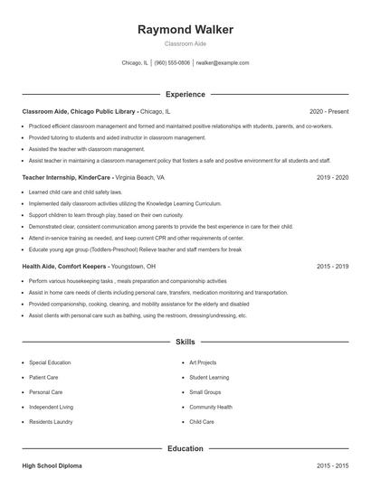 Resume example 1