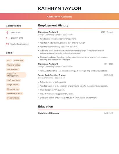 Resume example 3