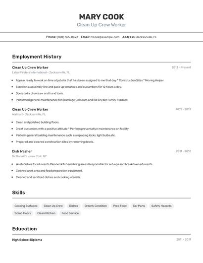 Resume example 2