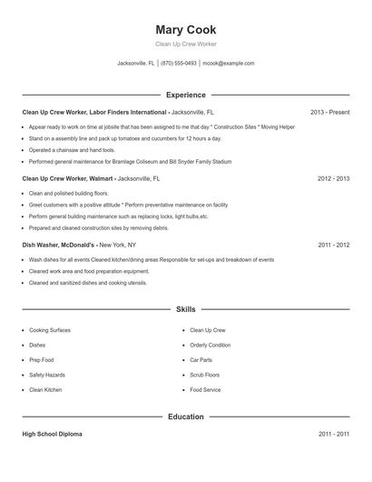 Resume example 1