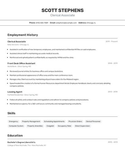 Resume example 2
