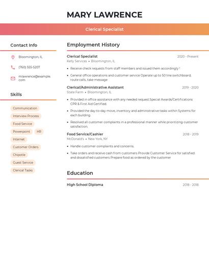 Resume example 3