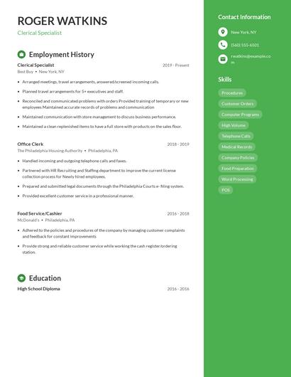Resume example 4