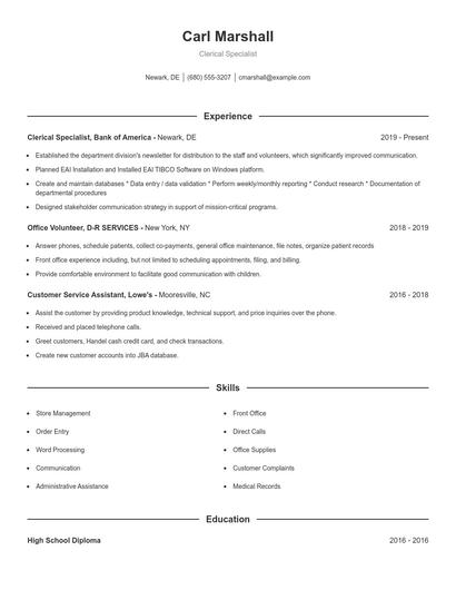 Resume example 1