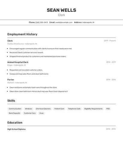 Resume example 2