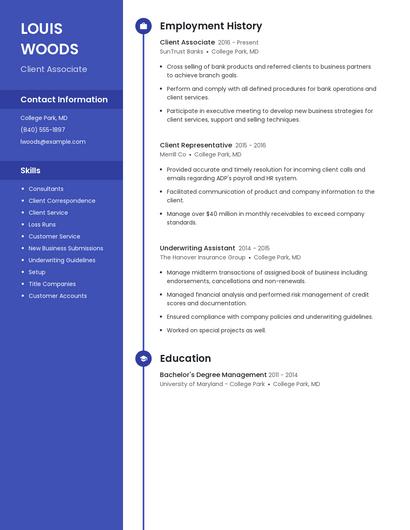 Client Associate Resume
