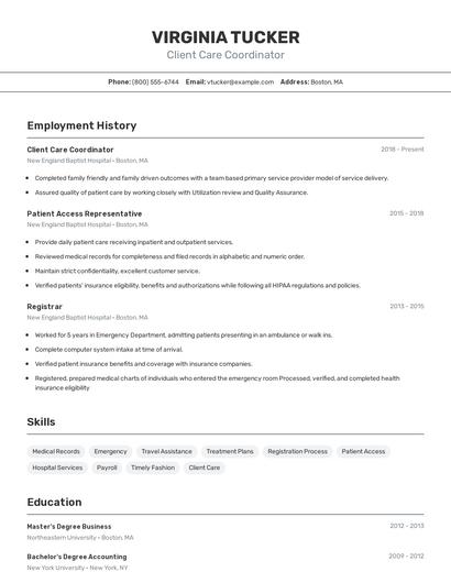 Resume example 2