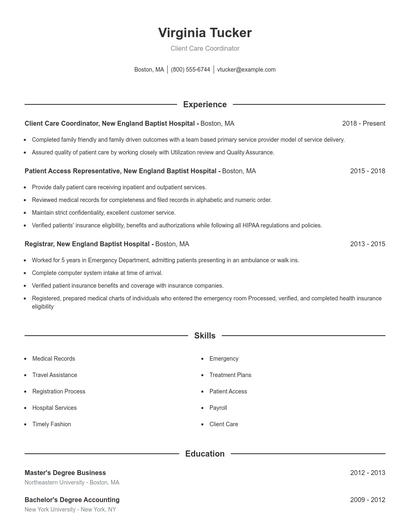 Resume example 1