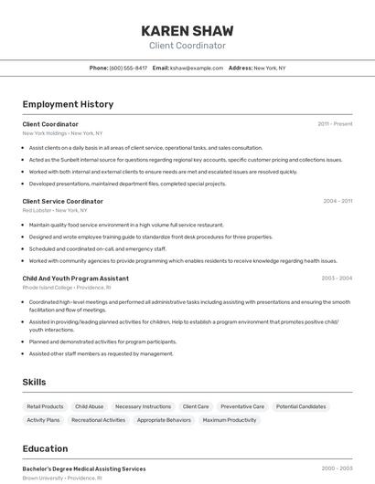 Resume example 2