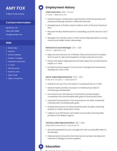 Client Executive Resume