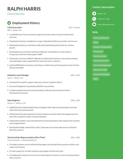 Client Executive Resume