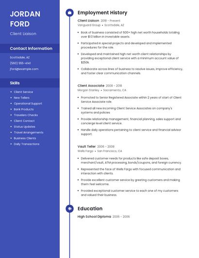 Client Liaison Resume