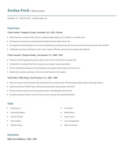 Client Liaison Resume