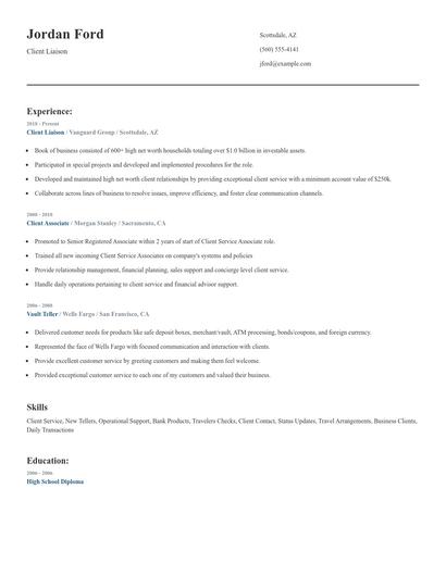 Client Liaison Resume