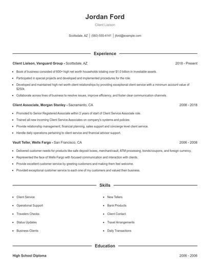 Client Liaison Resume