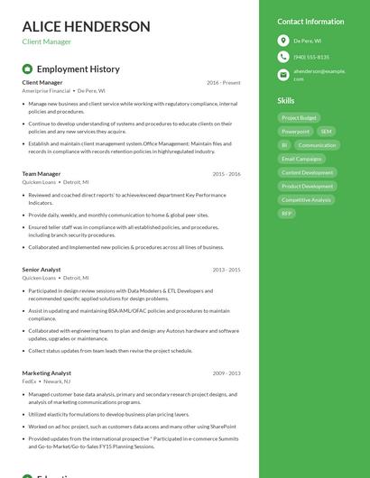 Resume example 5