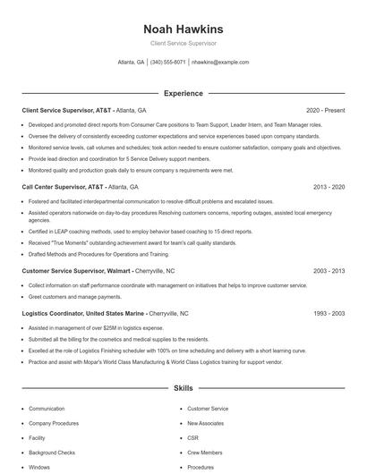 Resume example 1