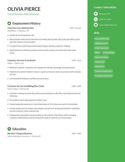 Resume example 4