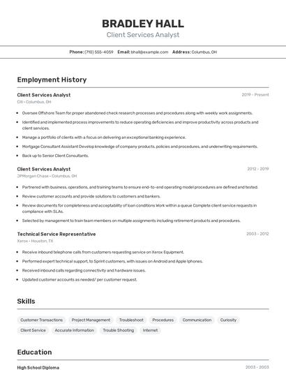 Resume example 2