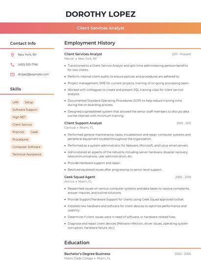 Resume example 3