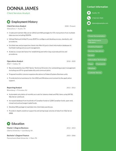 Resume example 5