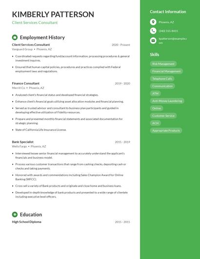 Resume example 5