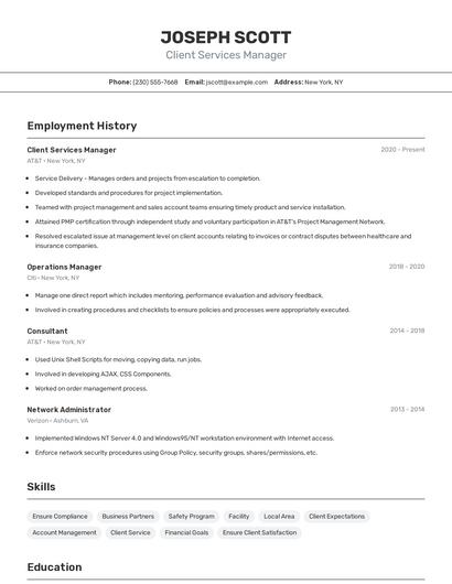 Resume example 2