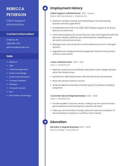 Client Support Administrator Resume