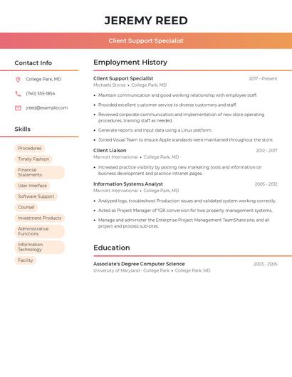 Resume example 3